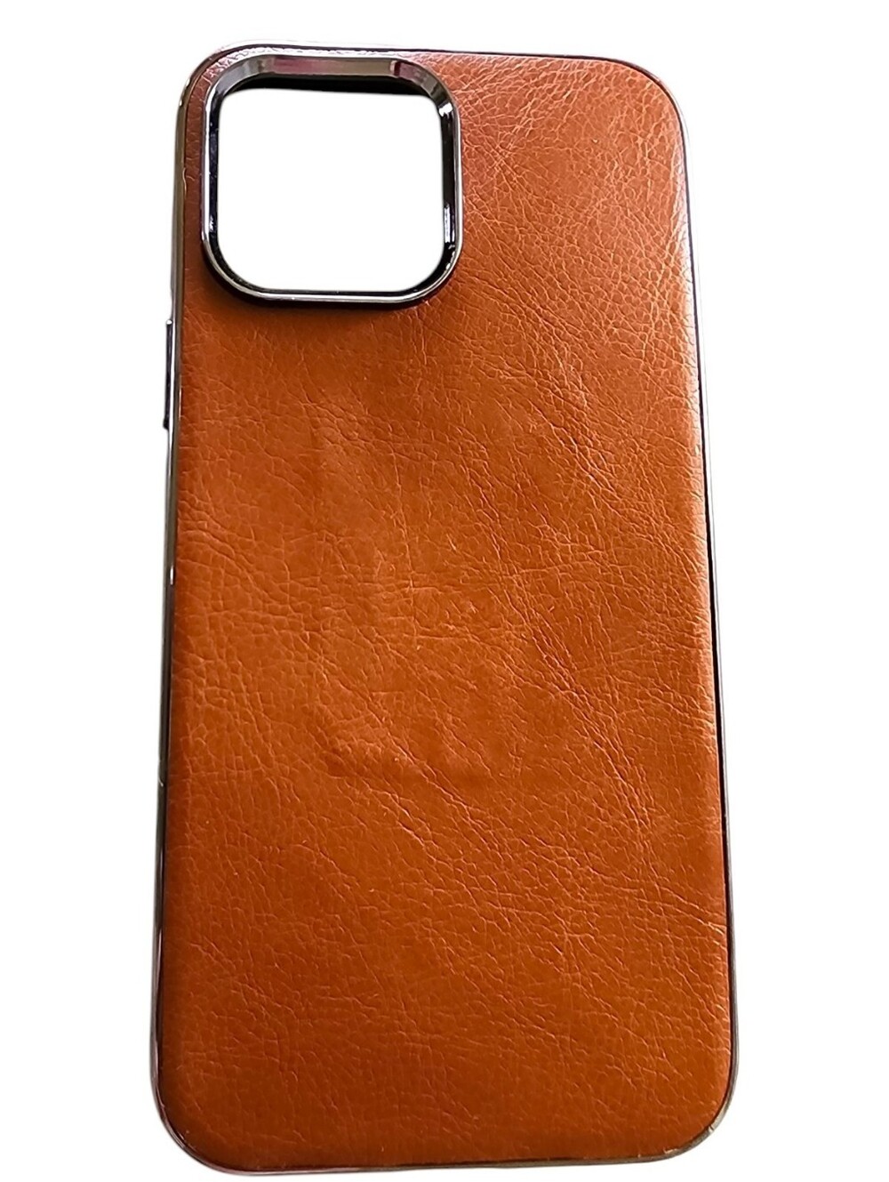 FYY Tan Pebbled Full Grain Leather Case For iPhone 13 Pro Max
